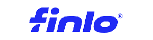 Логотип веб-сайта Finlo.lv синими буквами