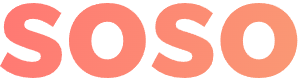 Логотип Soso.lv маленькими красными буквами
